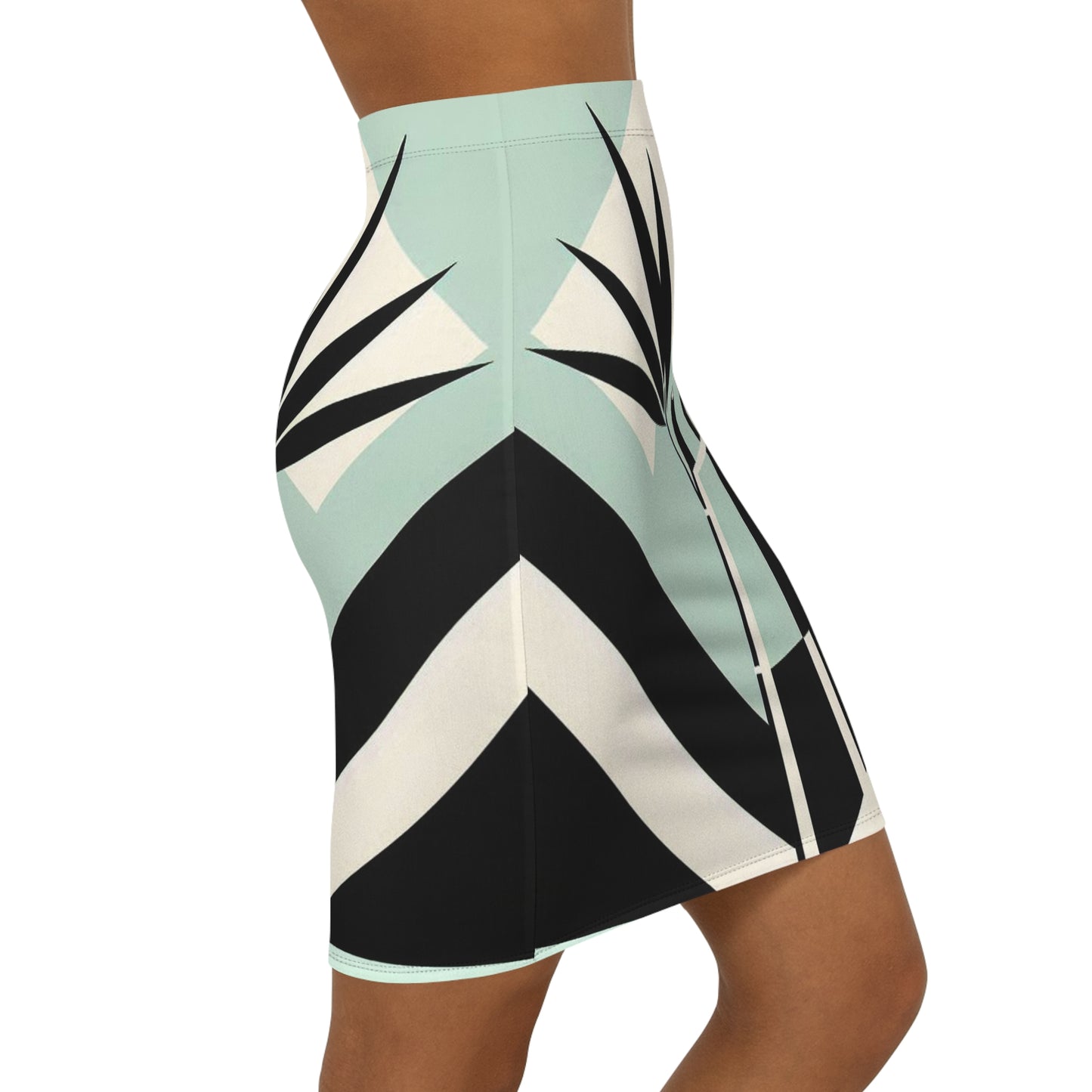 Women's Mid-Waist Pencil Skirt (AOP)