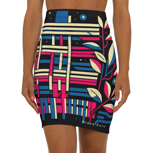 Women's Mid-Waist Pencil Skirt (AOP)
